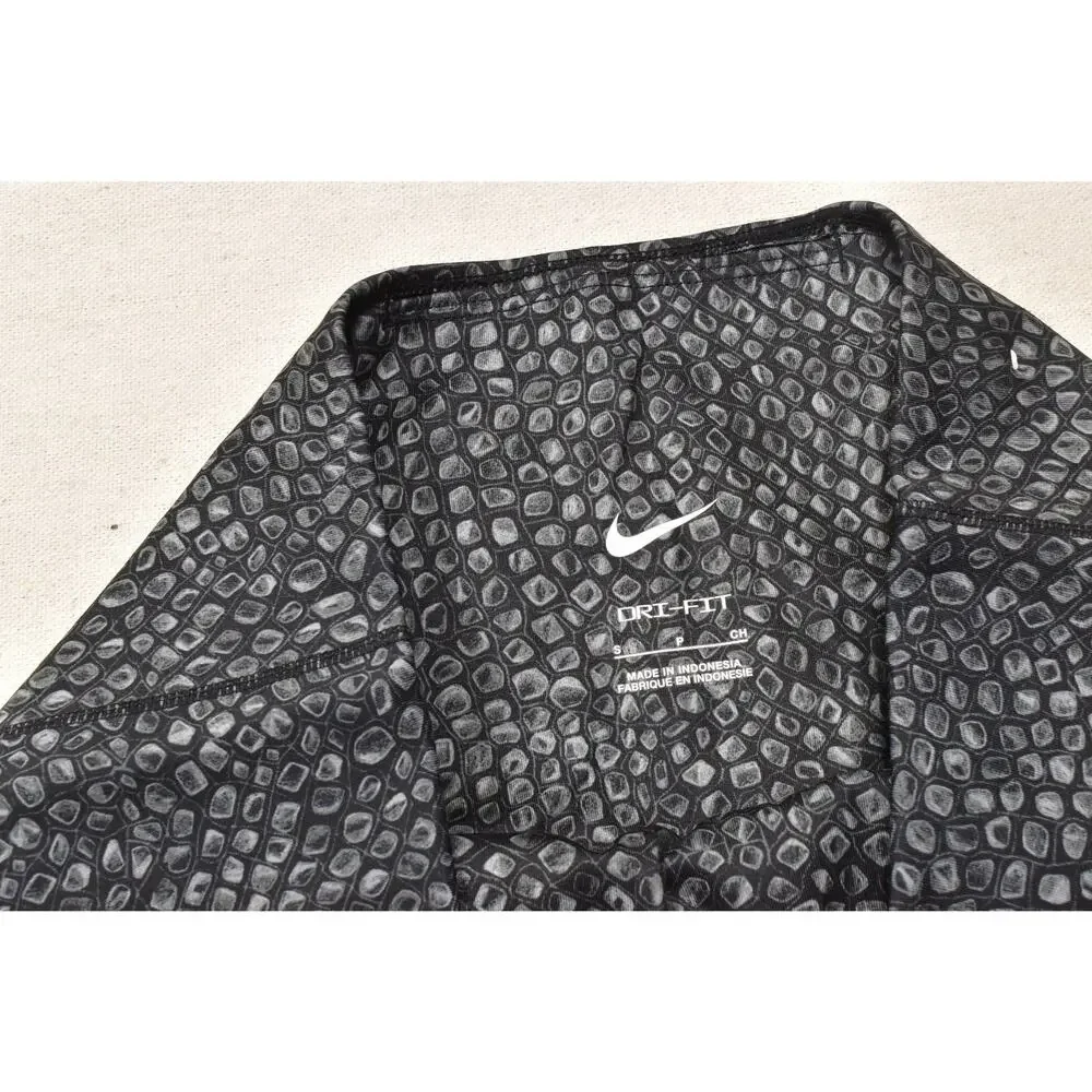 Nike Dri-FIT Women Size Small Black Snake Skin Pebble Print High Waisted Workout